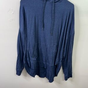 The Normal Brand Navy Blue Hooded Pullover Sweater